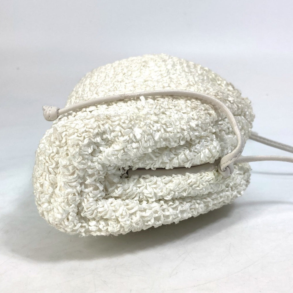 Bottega Veneta White Nylon Leather Pochette Shoulder Bag