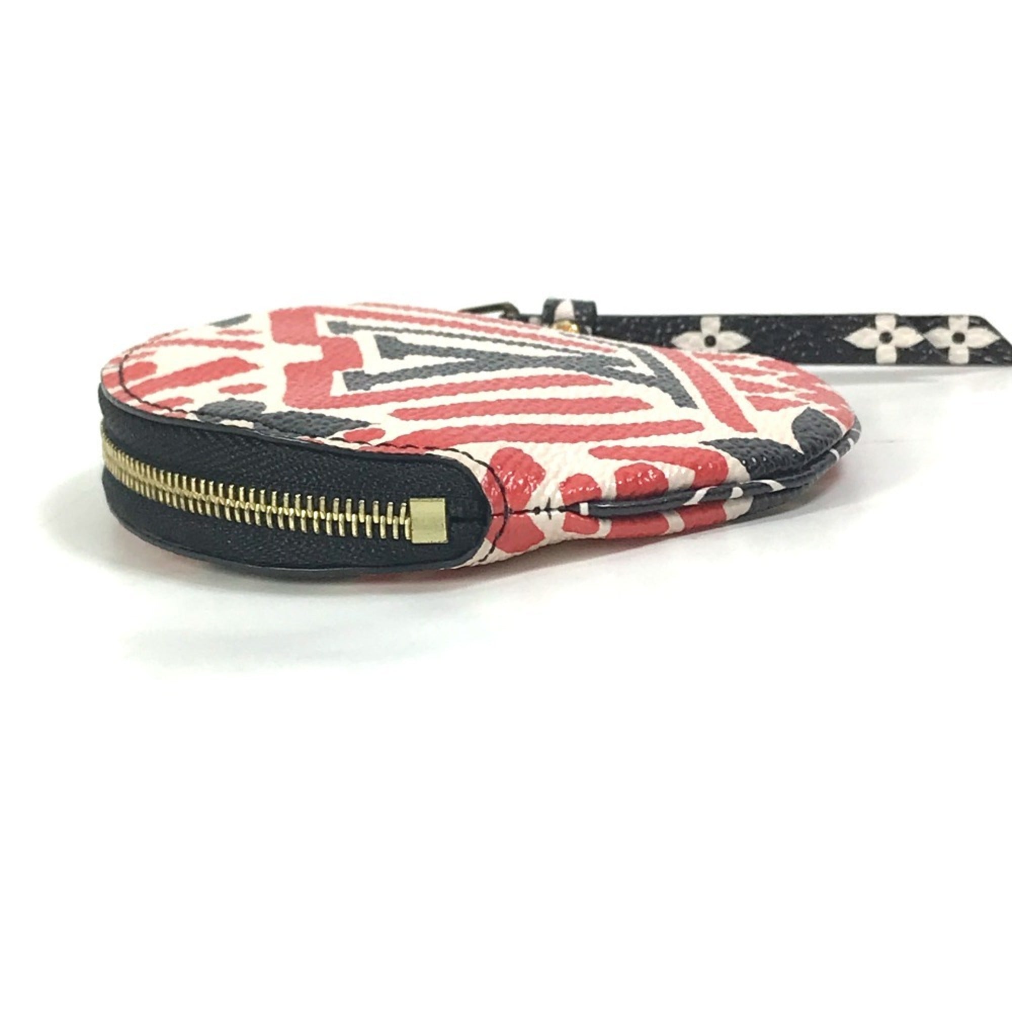 Louis Vuitton Monogram Black Red Color White Monogram Coin Purse/Coin Case