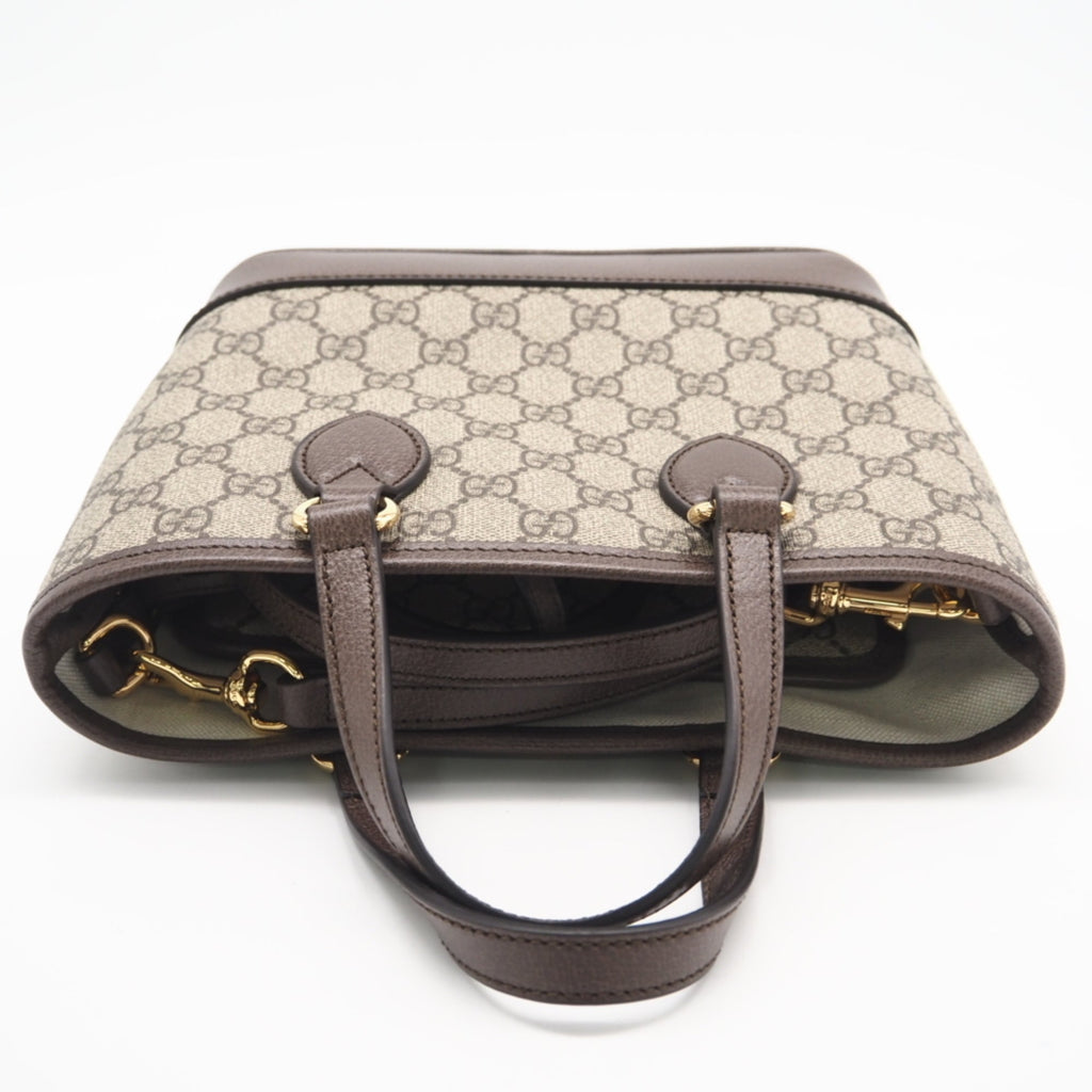 Gucci Ophidia Beige Brown Coated Canvas Handbag Tote Bag (Pre-Owned)