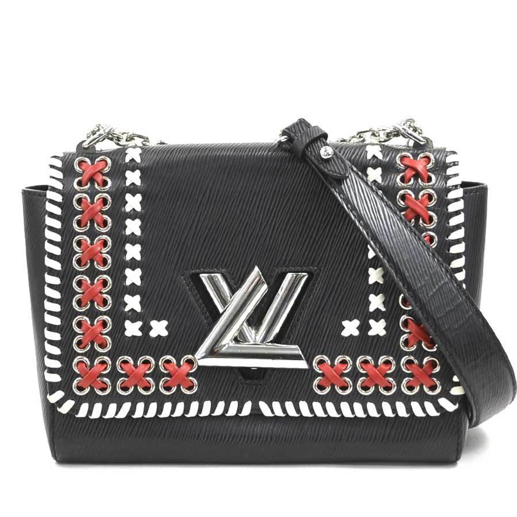Louis Vuitton Black Red Color White Epi Leather Shoulder Bag