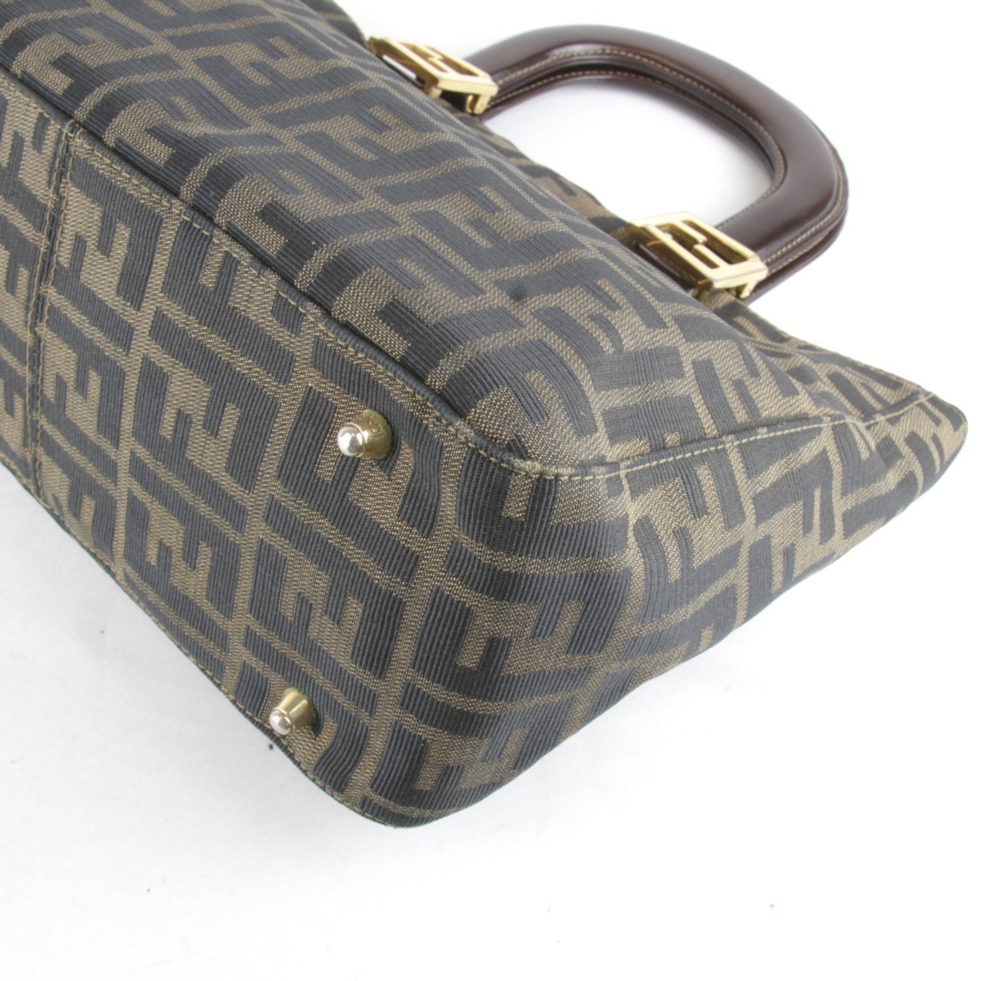 Fendi Khaki Canvas Handbag