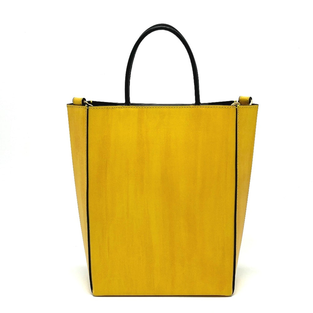 Fendi Yellow Leather Shoulder Bag