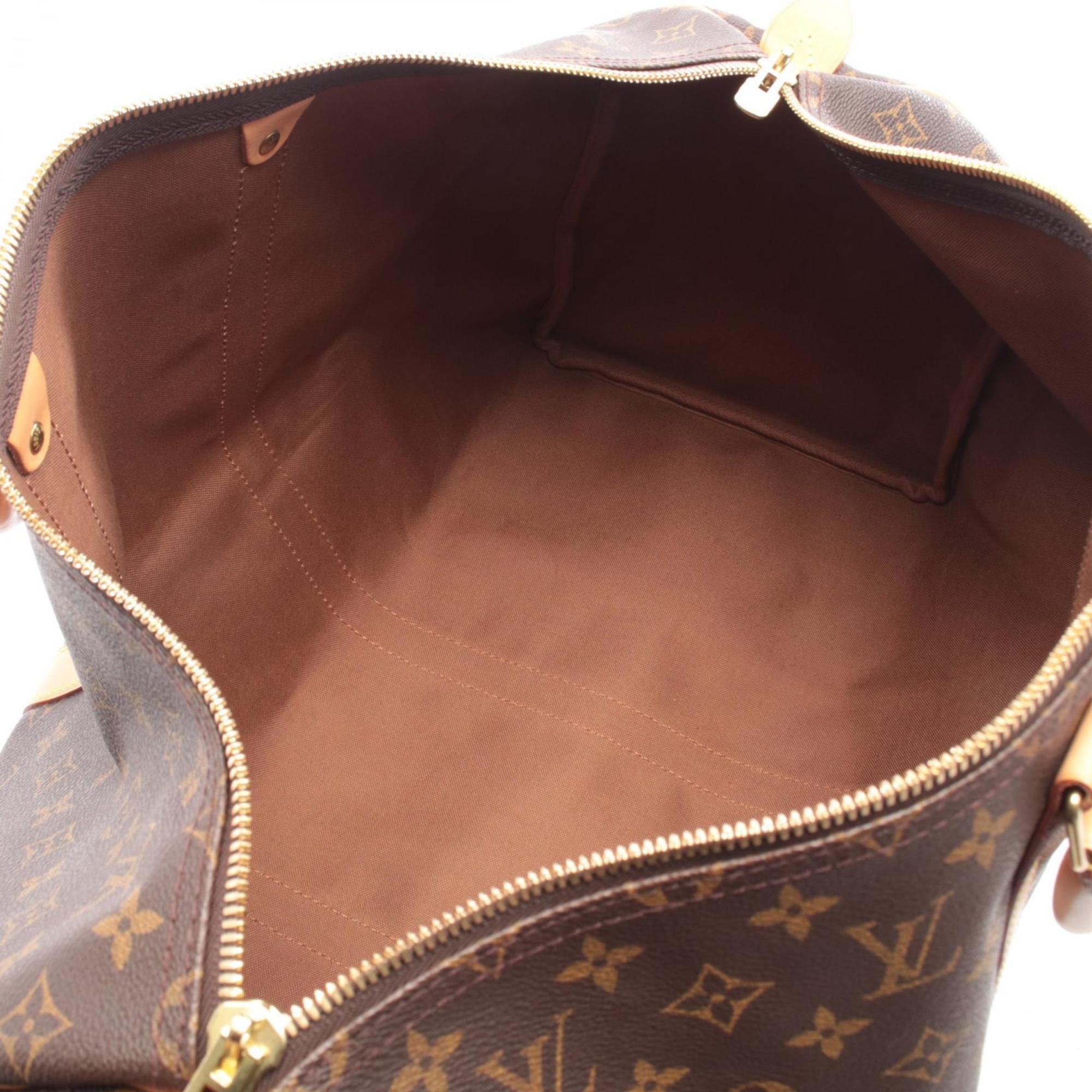 Louis Vuitton Brown Coated Canvas Pvc Monogram Leather Boston Bag