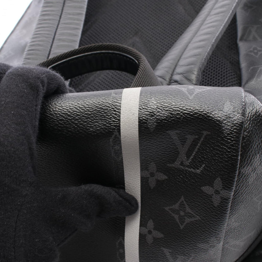 Louis Vuitton Black Coated Canvas Leather Backpack