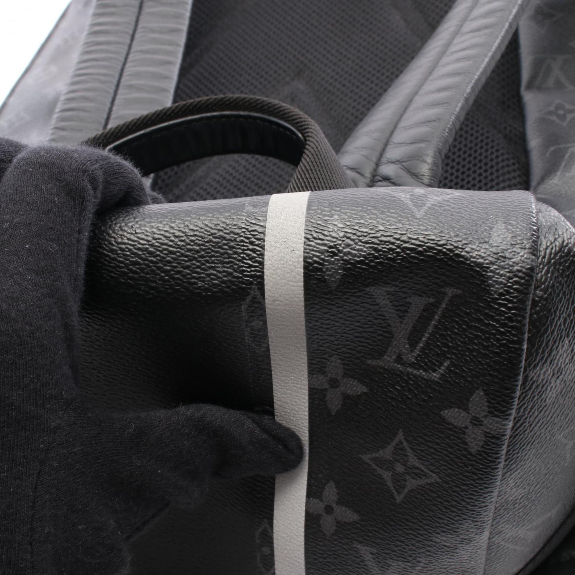 Louis Vuitton Black Coated Canvas Leather Backpack