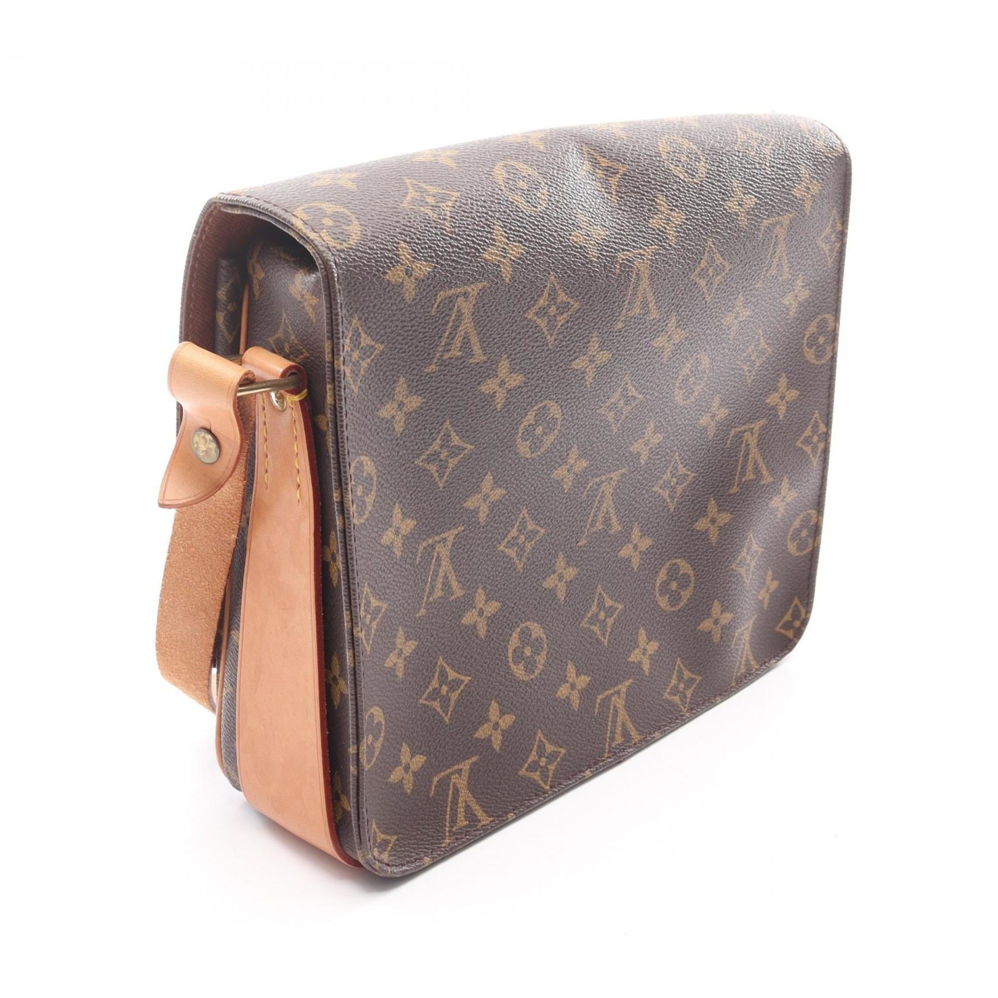 Louis Vuitton Brown Coated Canvas Leather Shoulder Bag