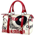 Christian Dior Blue Red Color White Canvas Leather Handbag (Pre-Owned)