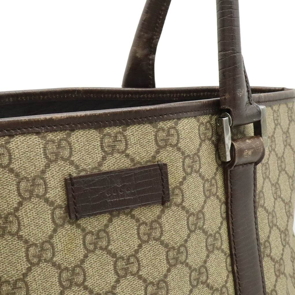 Gucci Beige Dark Brown Gg Supreme Shoulder Bag Tote Bag (Pre-Owned)