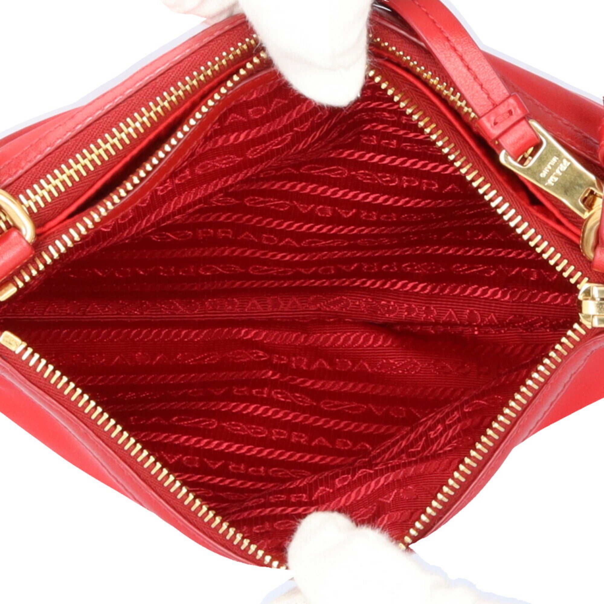 Prada Red Color Nylon Shoulder Bag