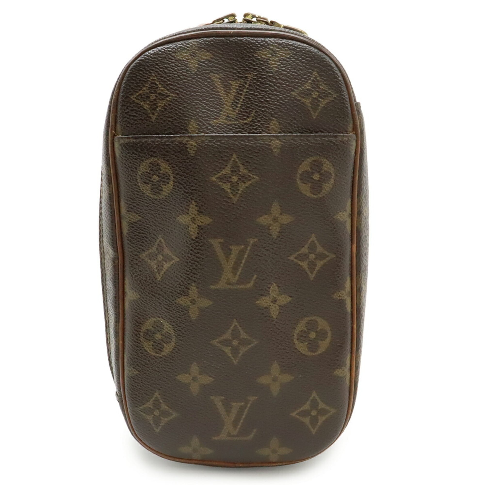 Louis Vuitton Brown Canvas Pochette Shoulder Bag Sling Bag