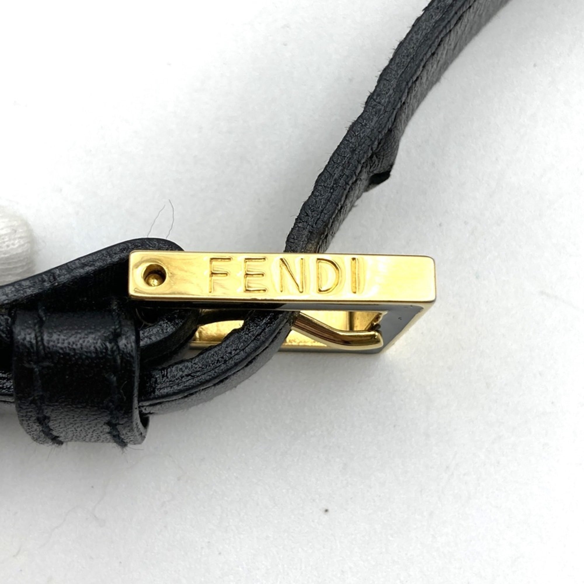 Fendi Black Nylon Leather Shoulder Bag