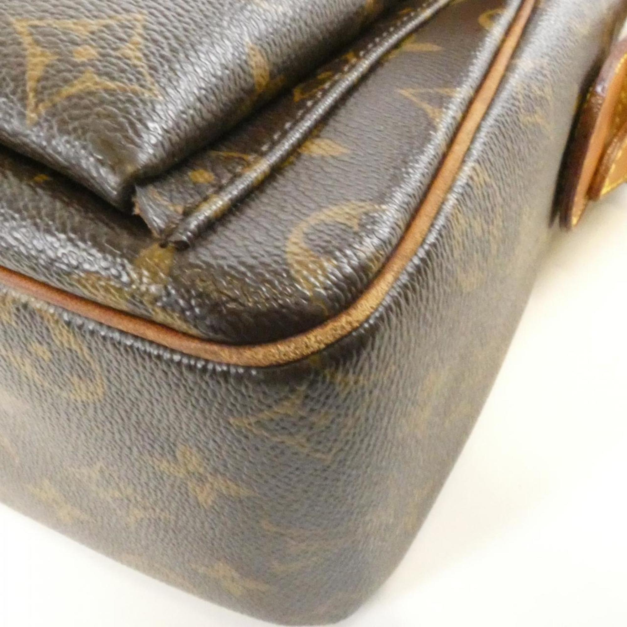 Louis Vuitton Brown Coated Canvas Shoulder Bag