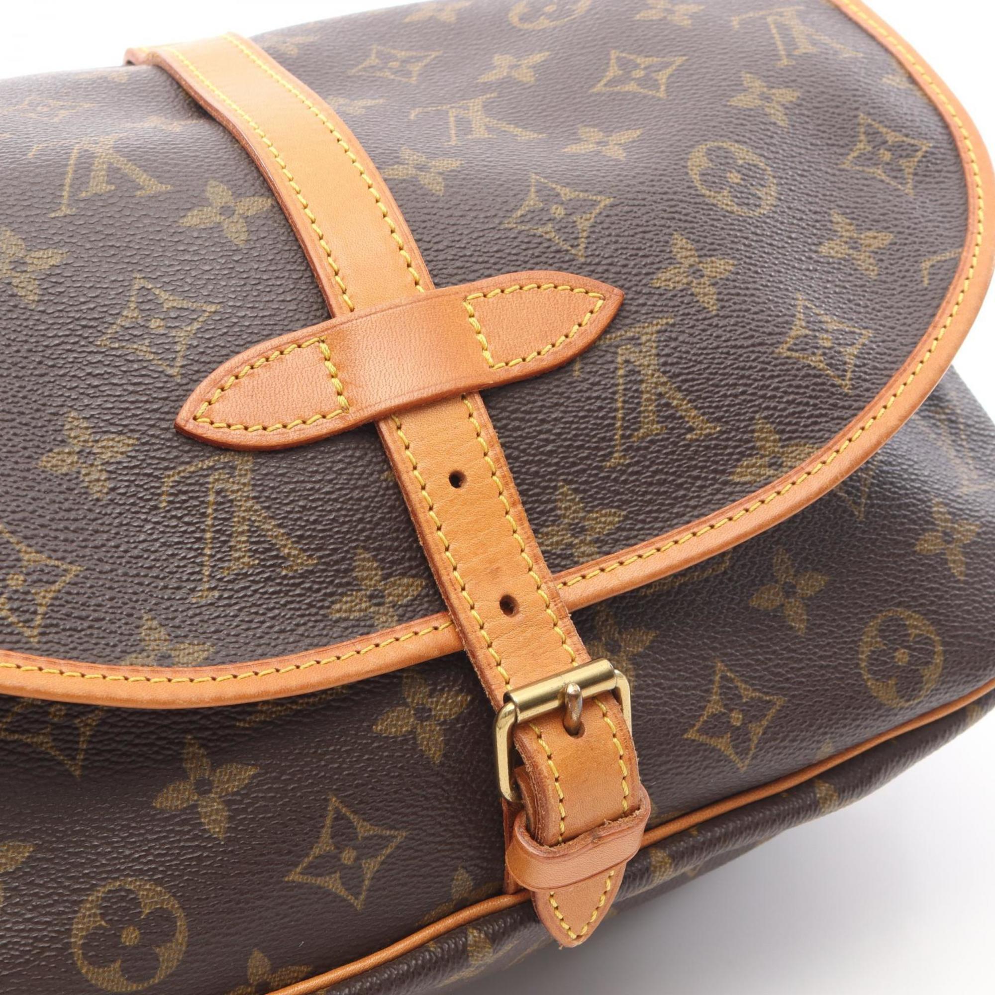 Louis Vuitton Brown Coated Canvas Leather Handbag Shoulder Bag