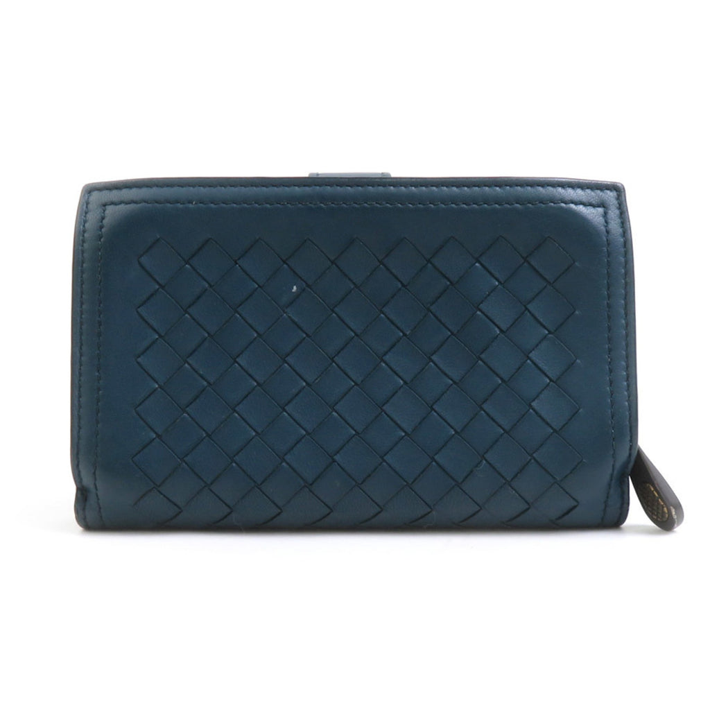Bottega Veneta Blue Green Intrecciato Wallet (Bi-Fold)