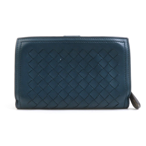 Bottega Veneta Blue Green Intrecciato Wallet (Bi-Fold)
