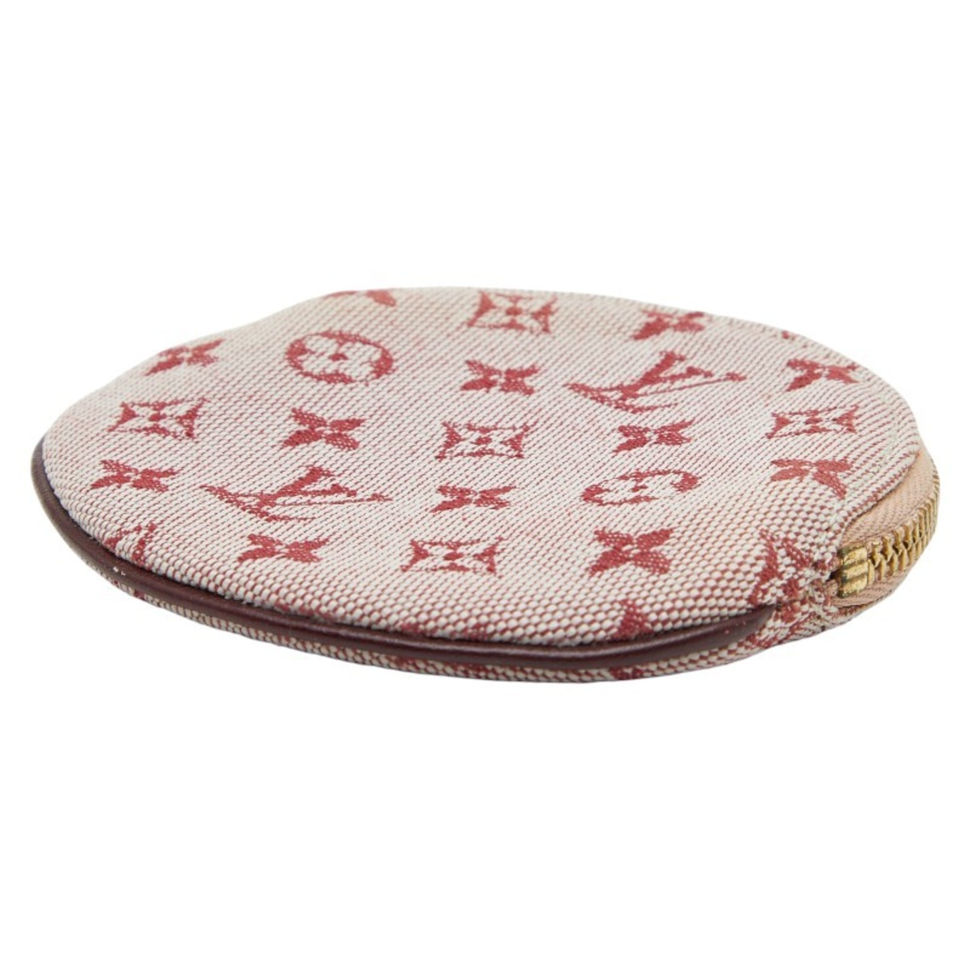 Louis Vuitton Cerise Red Color Canvas Leather Coin Purse/Coin Case
