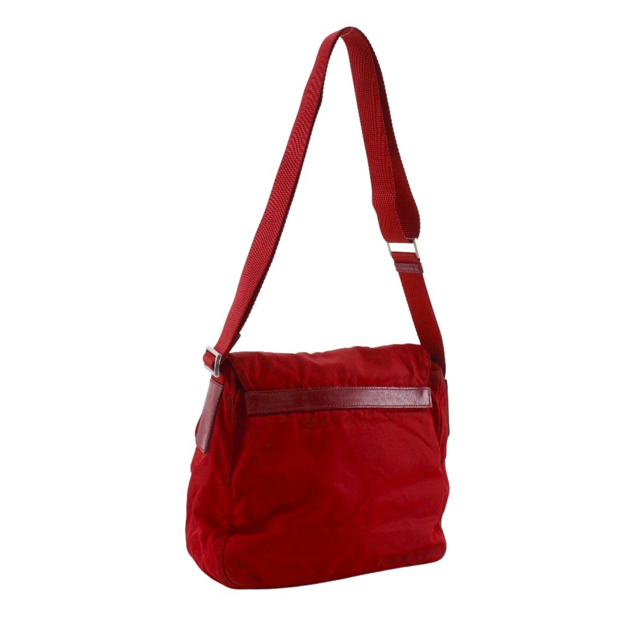 Prada Red Color Nylon Shoulder Bag
