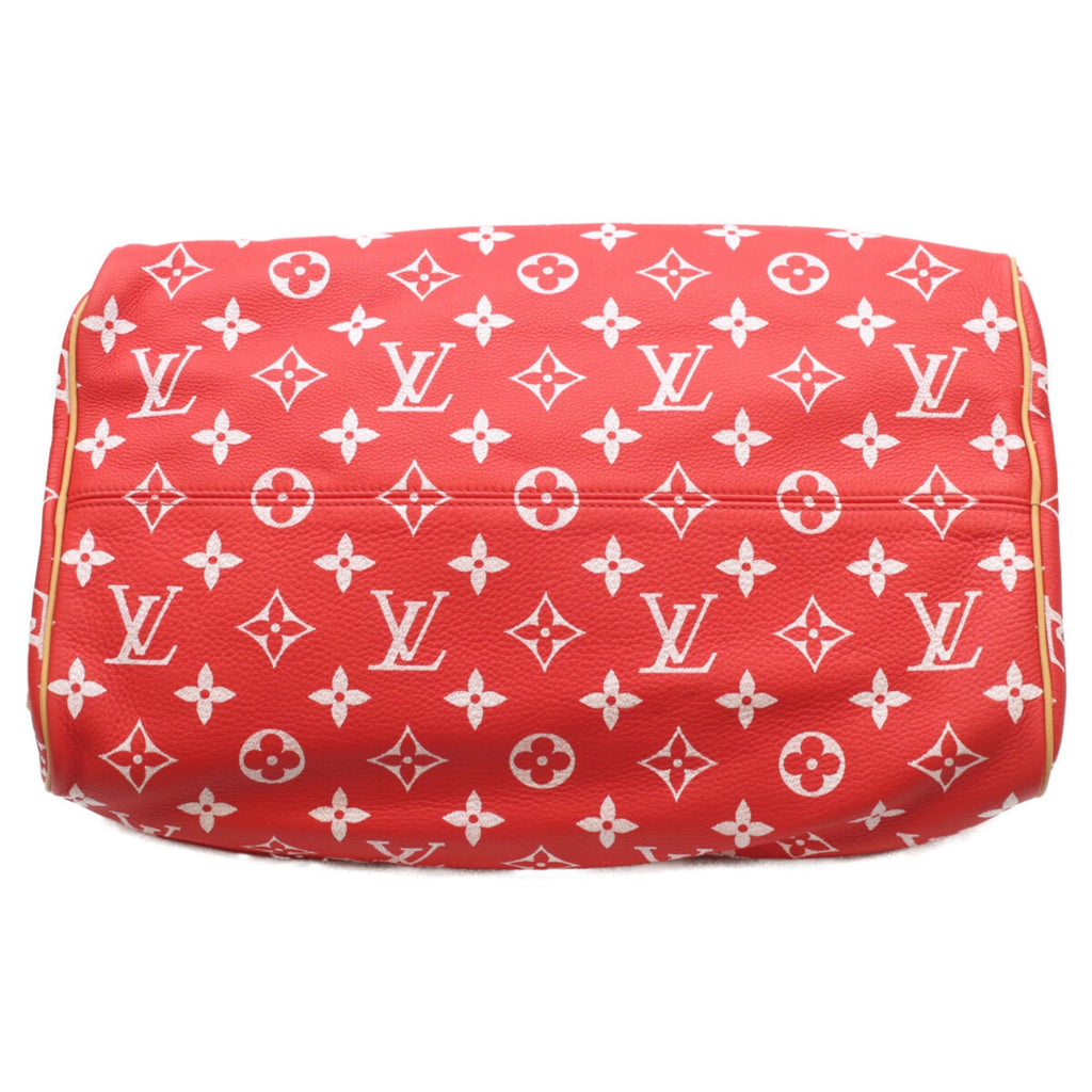 Louis Vuitton Red Color Rouge Leather Boston Bag