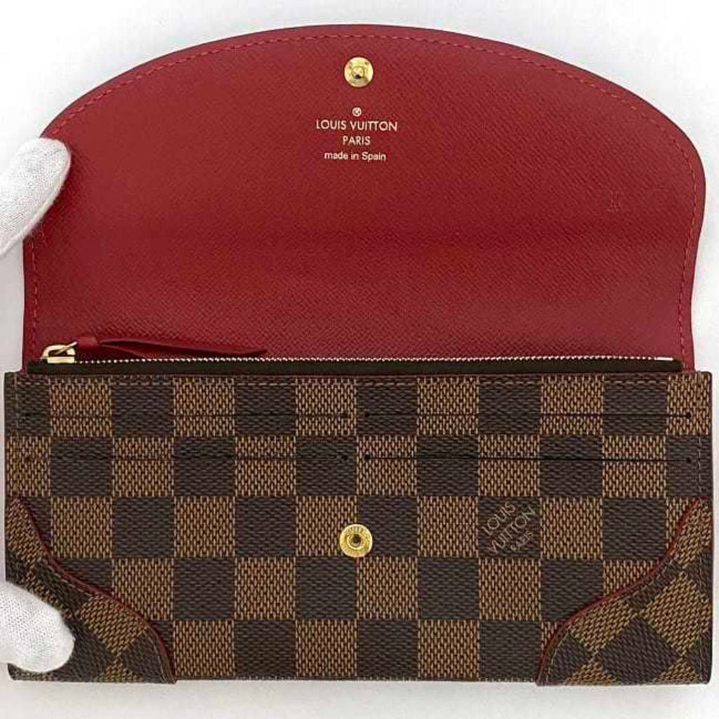 Louis Vuitton Brown Cerise Damier Canvas Red Color Damier Canvas Long Wallet