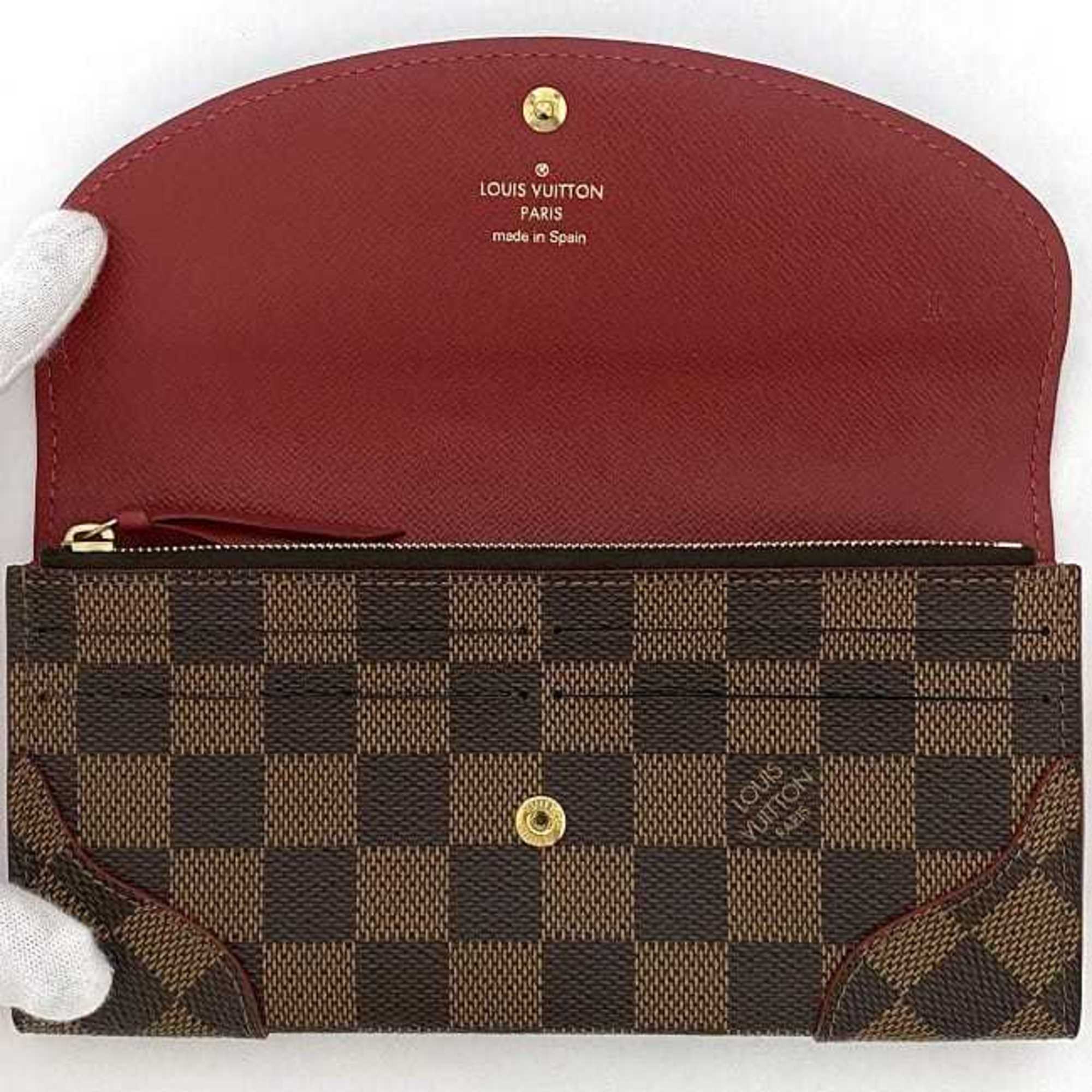 Louis Vuitton Brown Cerise Damier Canvas Red Color Damier Canvas Long Wallet