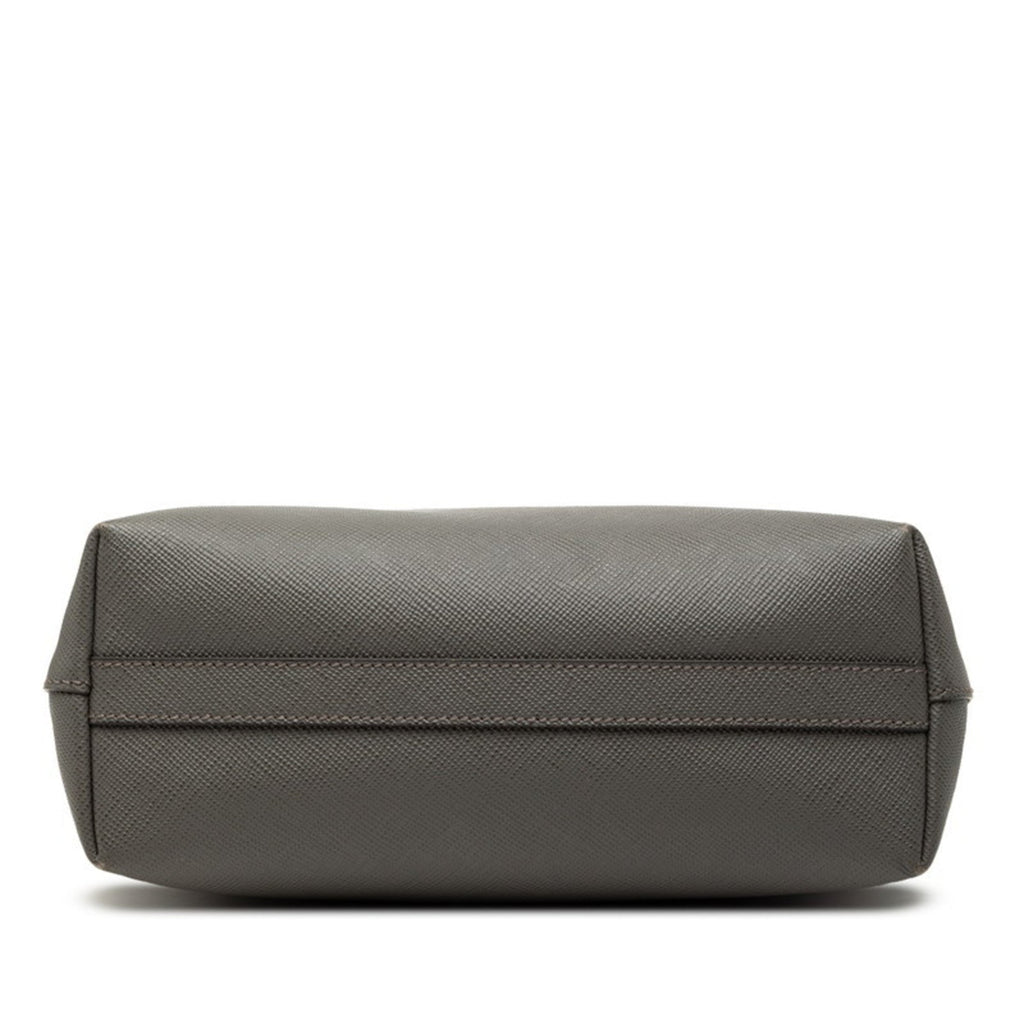 Prada Gray Leather Handbag Tote Bag