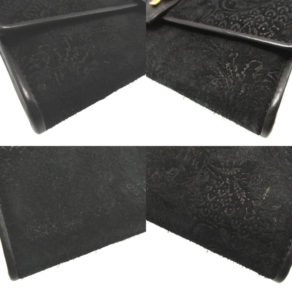 Gucci Black Suede Long Wallet (Bi-Fold) (Pre-Owned)