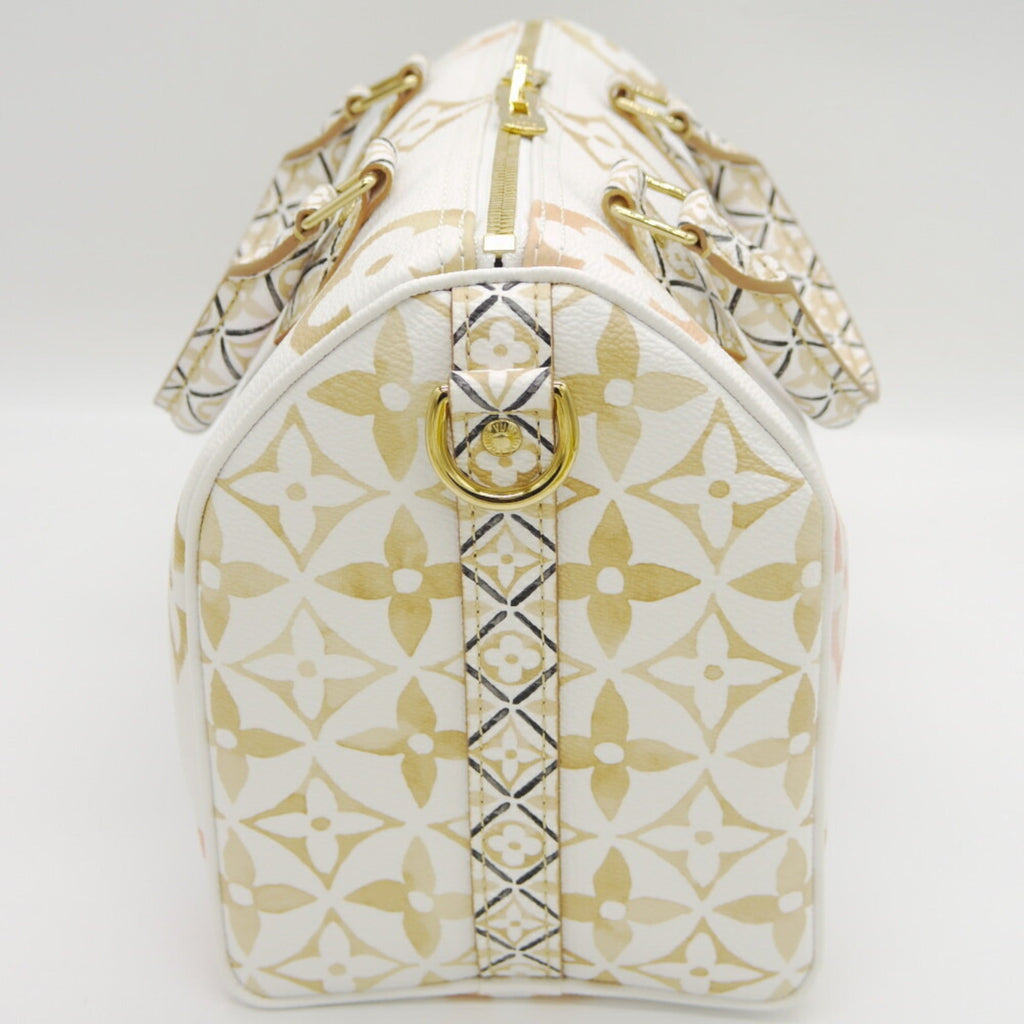 Louis Vuitton Leather Canvas Boston Bag Shoulder Bag