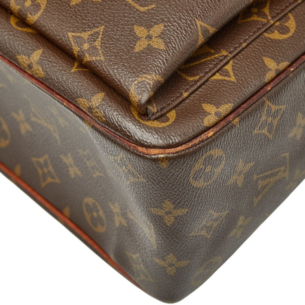 Louis Vuitton Brown Pvc Leather Handbag Tote Bag