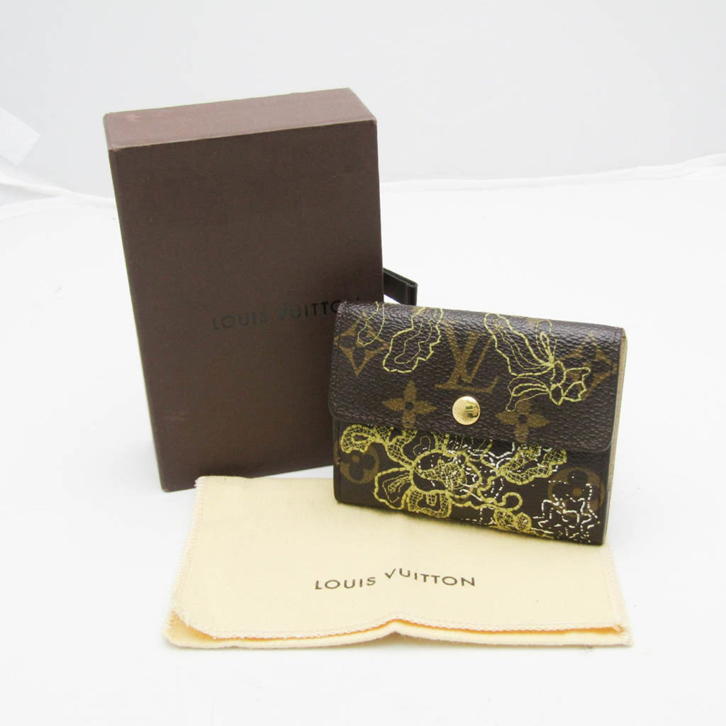 Louis Vuitton Monogram Dentelle Gold Brown Monogram Coin Purse/Coin Case