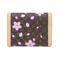 Louis Vuitton Blossom Marron Monogram Cherry Pink Coated Canvas Wallet (Tri-Fold)