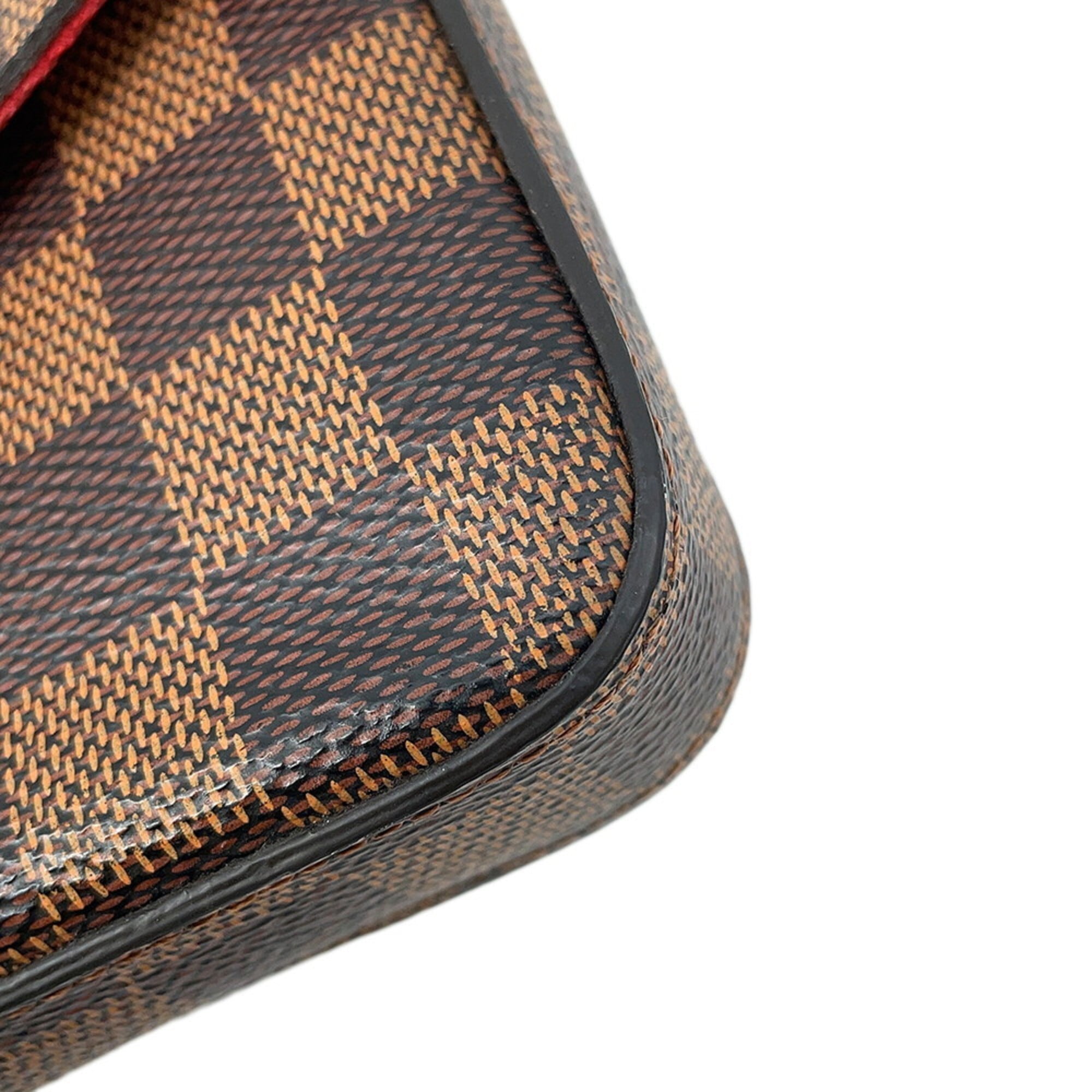 Louis Vuitton Damier Damier Canvas Ebene Red Color Pochette