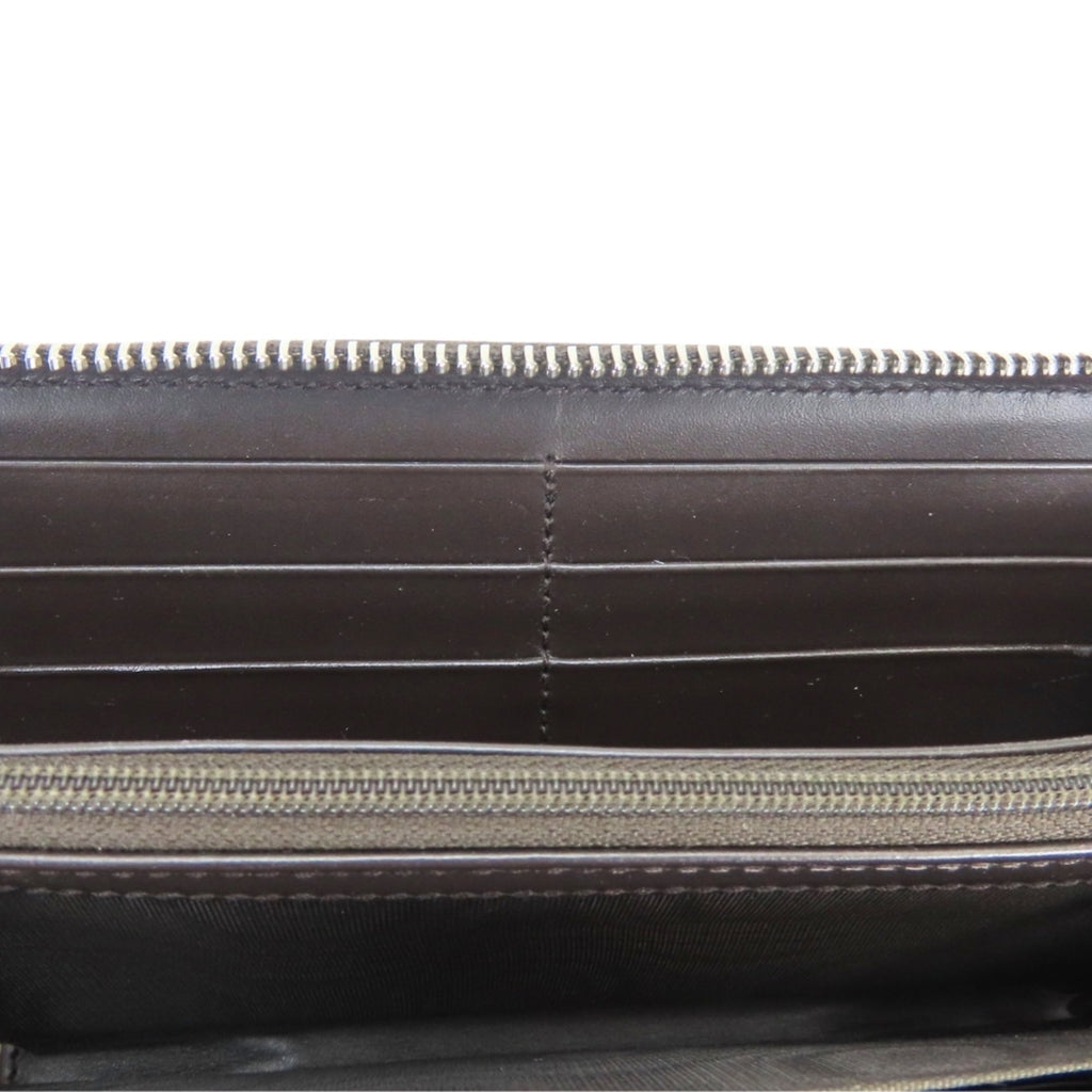 Gucci Beige Dark Brown Green Red Color Gg Supreme Long Wallet (Bi-Fold) (Pre-Owned)