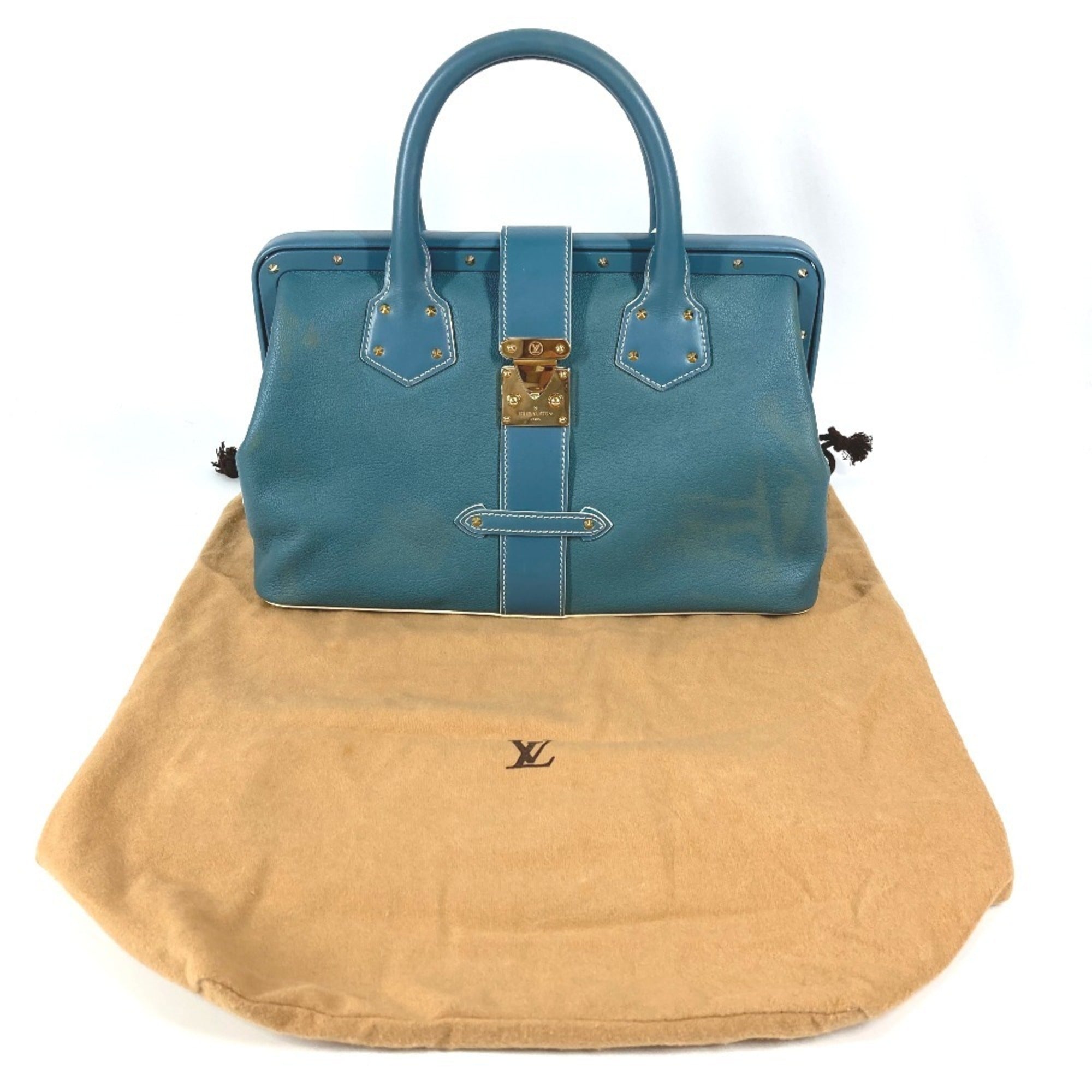 Louis Vuitton Blue Suhali Leather Leather Handbag Tote Bag