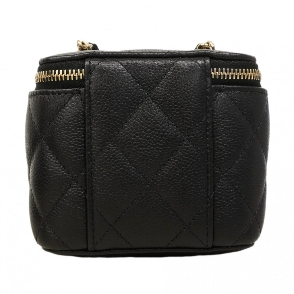 Chanel Black Grained Calfskin Shoulder Bag