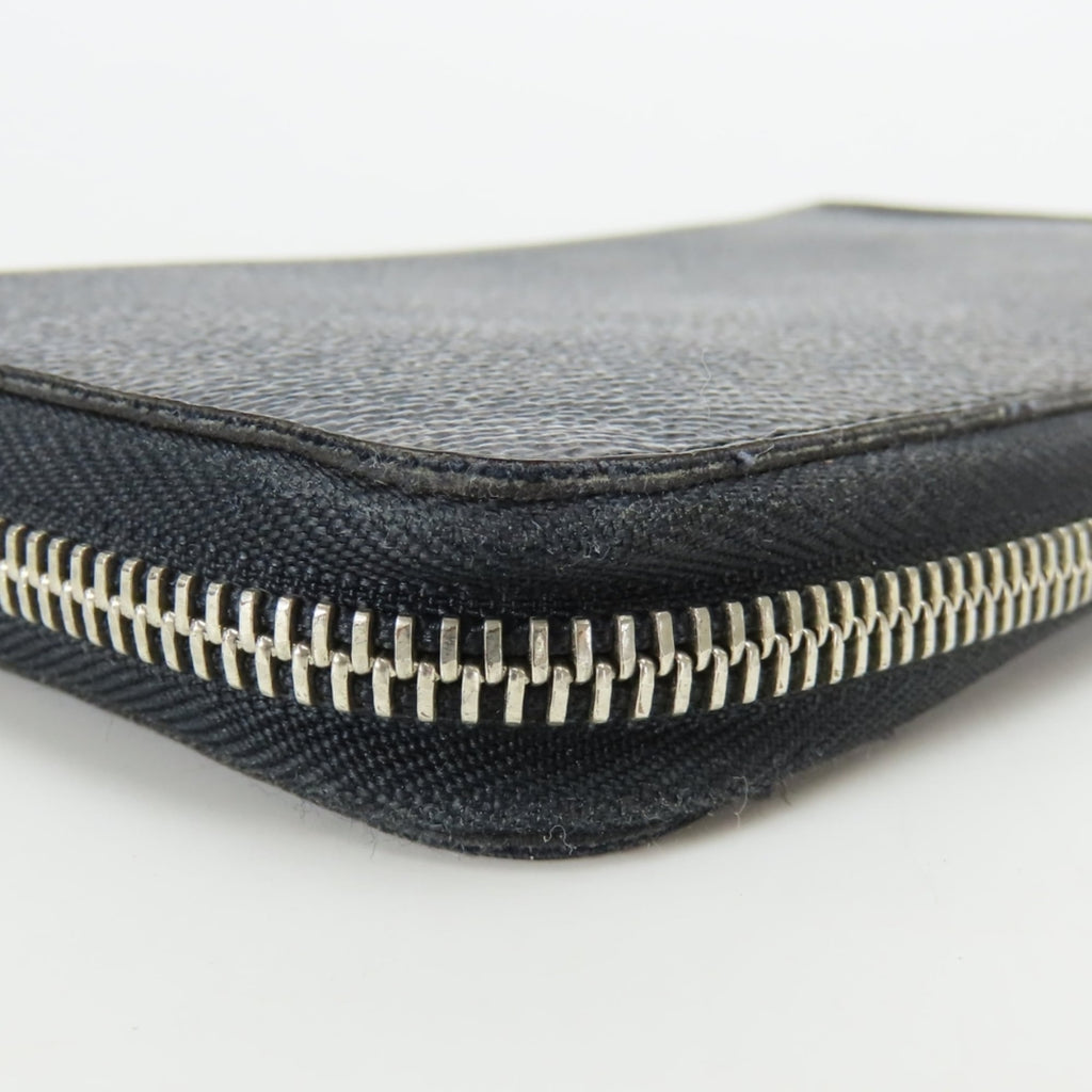 Louis Vuitton Black Gray Damier Graphite Leather Long Wallet