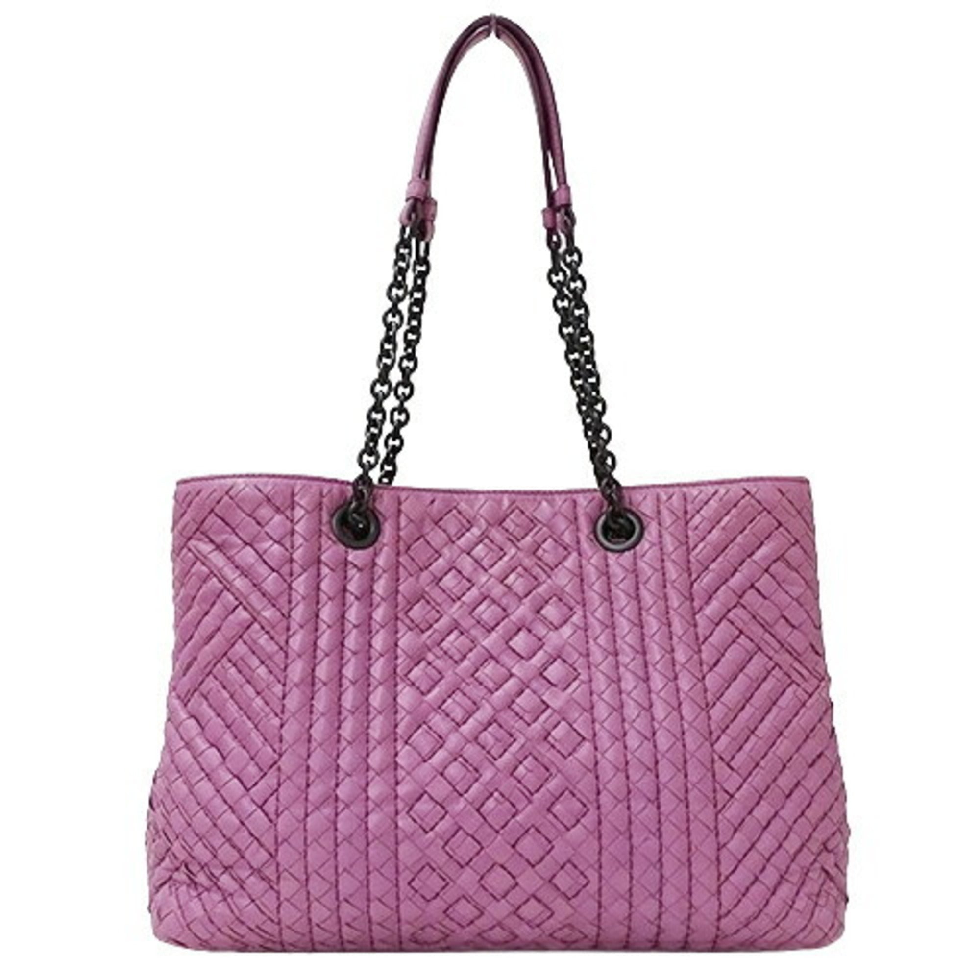 Bottega Veneta Pink Purple Leather Tote Bag