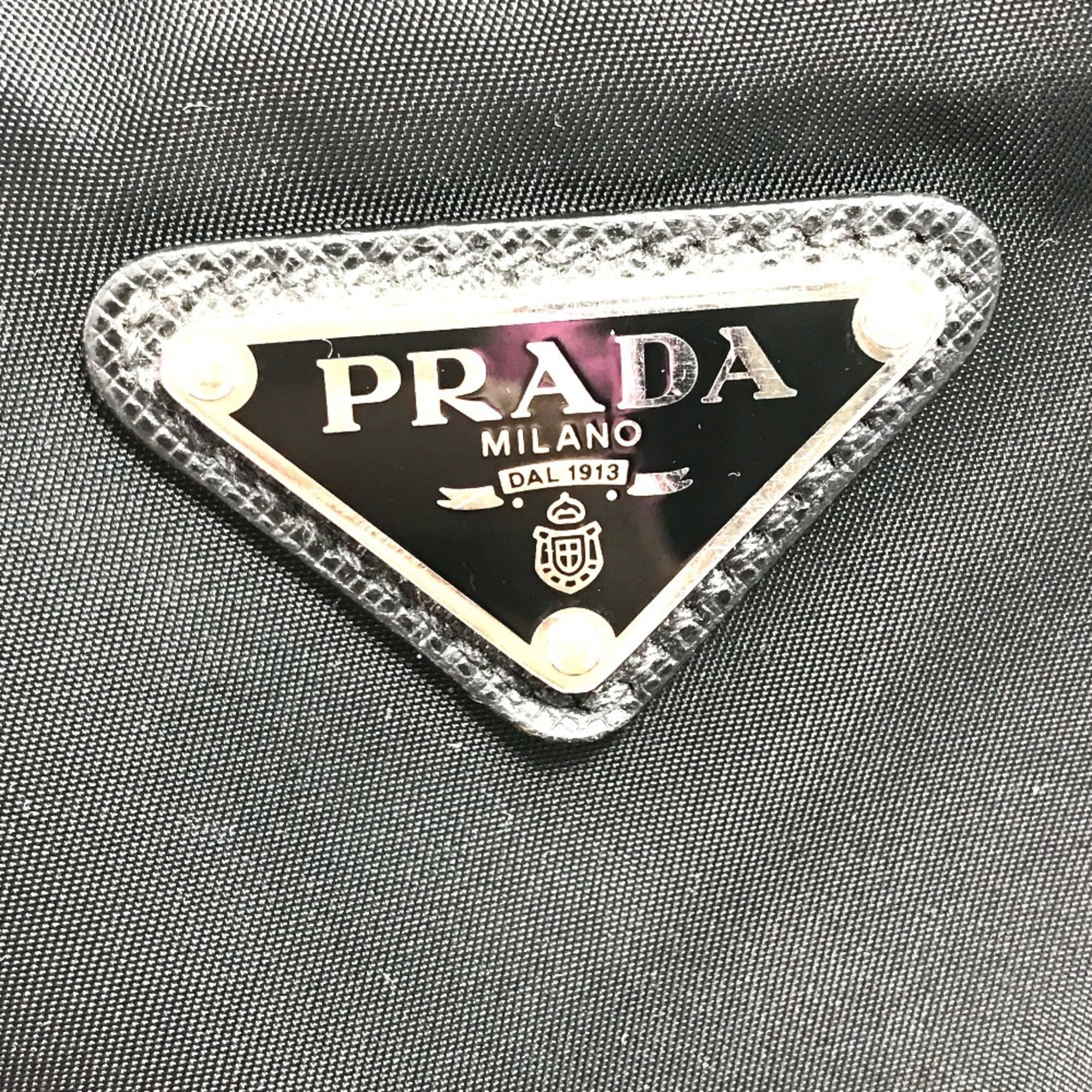 Prada Black Nylon Leather Shoulder Bag
