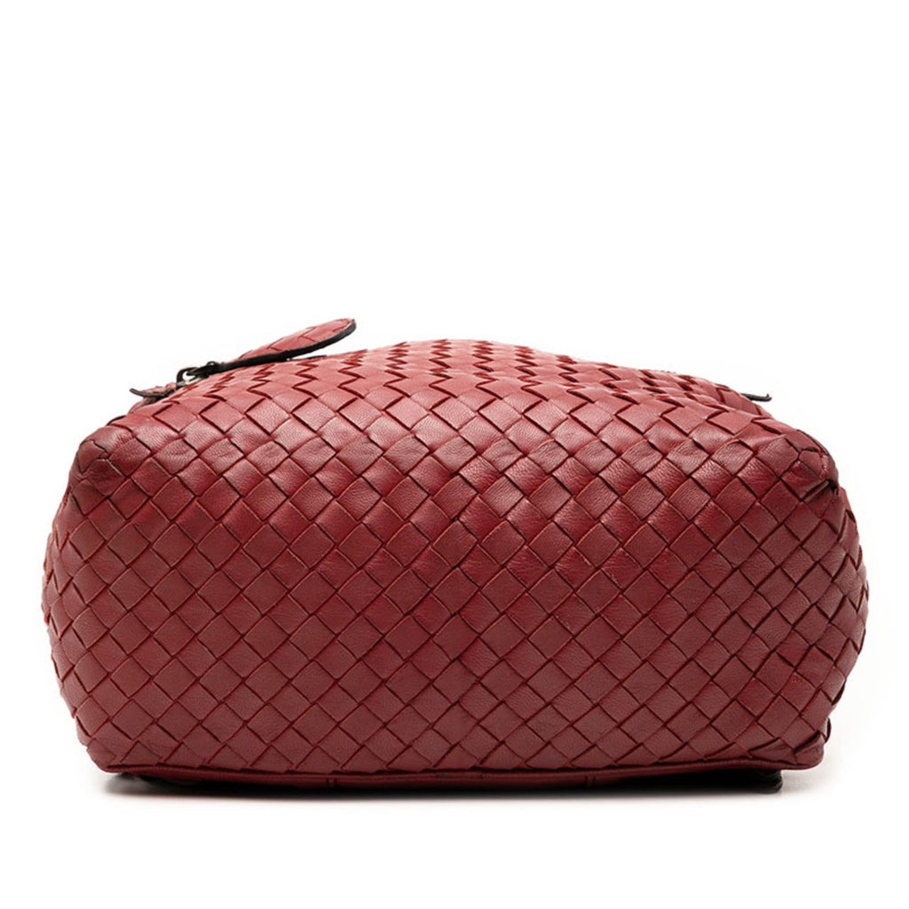 Bottega Veneta Red Color Wine Leather Backpack
