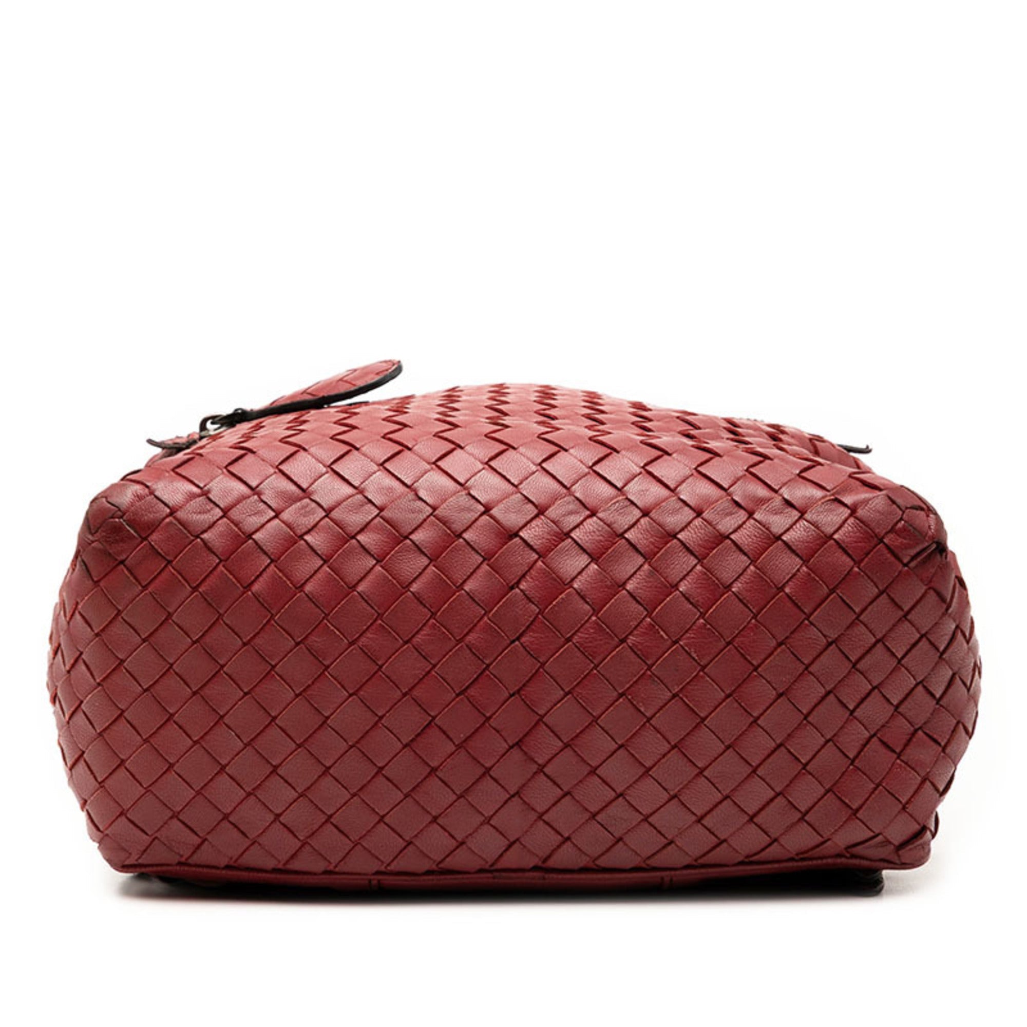 Bottega Veneta Red Color Wine Leather Backpack