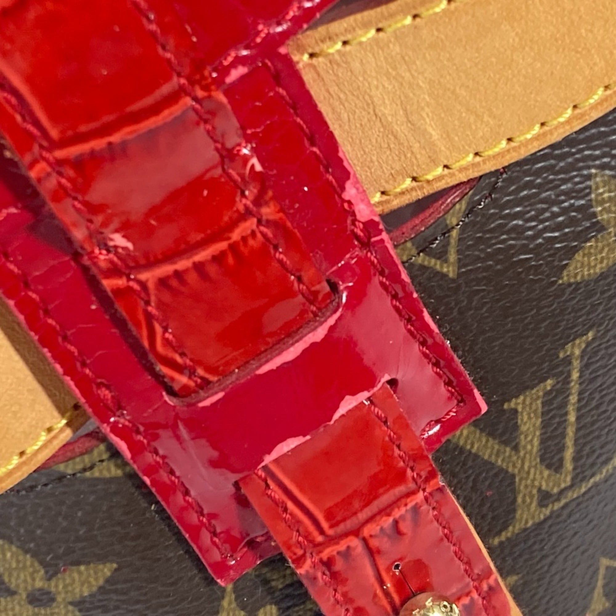 Louis Vuitton Brown Red Color Monogram Shoulder Bag Tote Bag