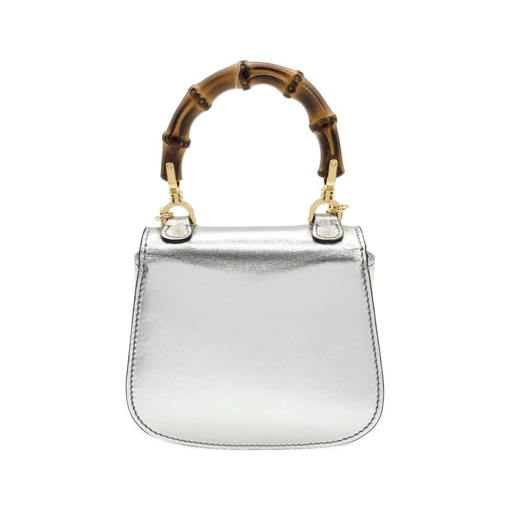 Gucci Silver Leather Handbag (Pre-Owned)