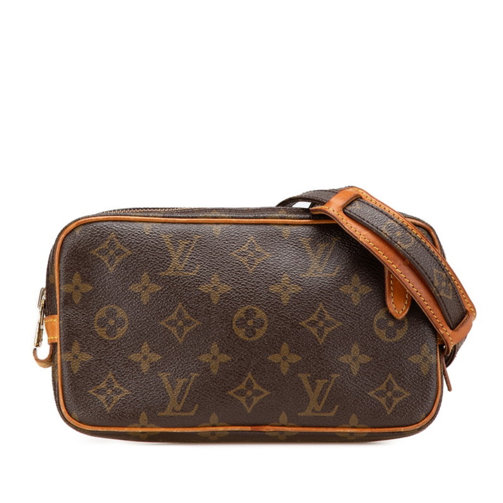 Louis Vuitton Brown Pvc Leather Pochette Shoulder Bag