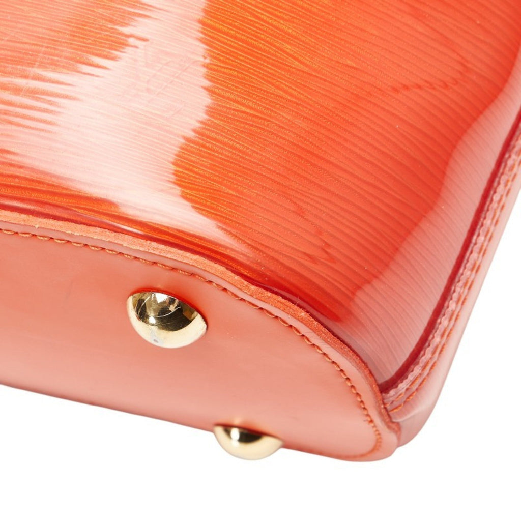 Louis Vuitton Orange Vinyl Leather Handbag
