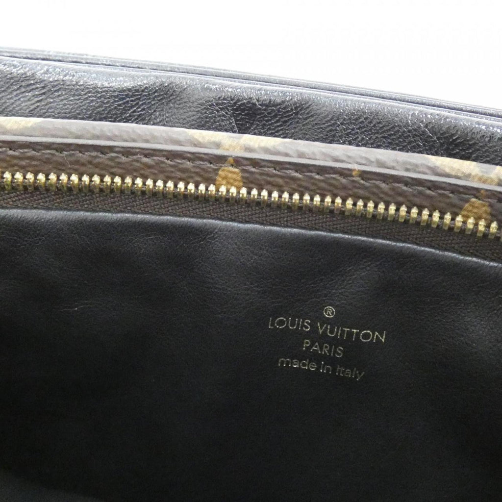 Louis Vuitton Monogram Black Marron Coated Canvas Leather Pochette Shoulder Bag