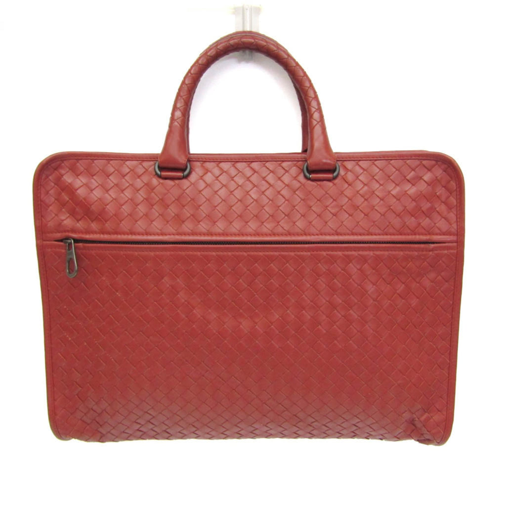 Bottega Veneta Soft Slim Briefcase Intrecciato Nappa Red Leather Briefcase Bag
