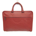 Bottega Veneta Soft Slim Briefcase Intrecciato Nappa Red Leather Briefcase Bag