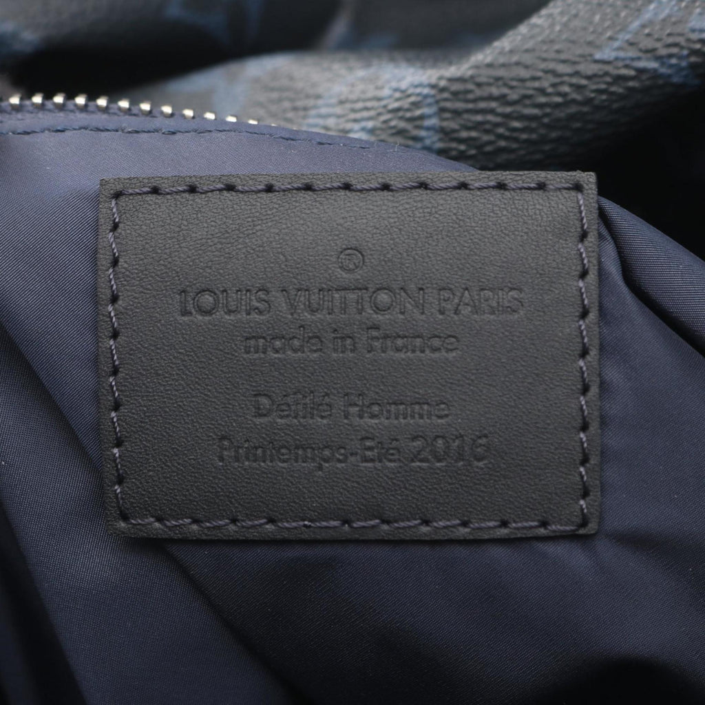 Louis Vuitton Black Multi-Color Navy Coated Canvas Leather Tote Bag