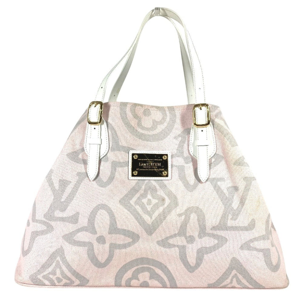 Louis Vuitton Pink Canvas Leather Boston Bag Shoulder Bag Tote Bag