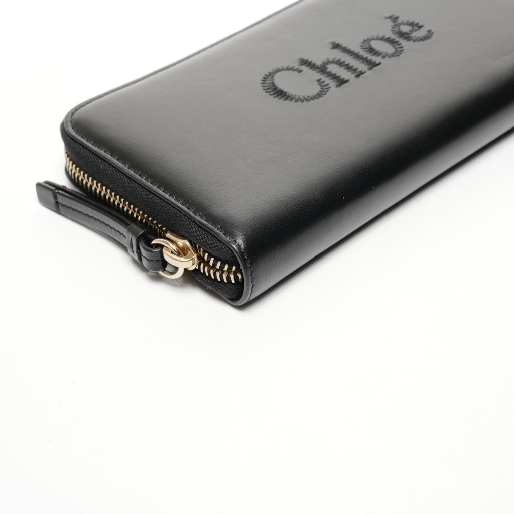 Chloé Black Leather Long Wallet (Bi-Fold) (Pre-Owned)