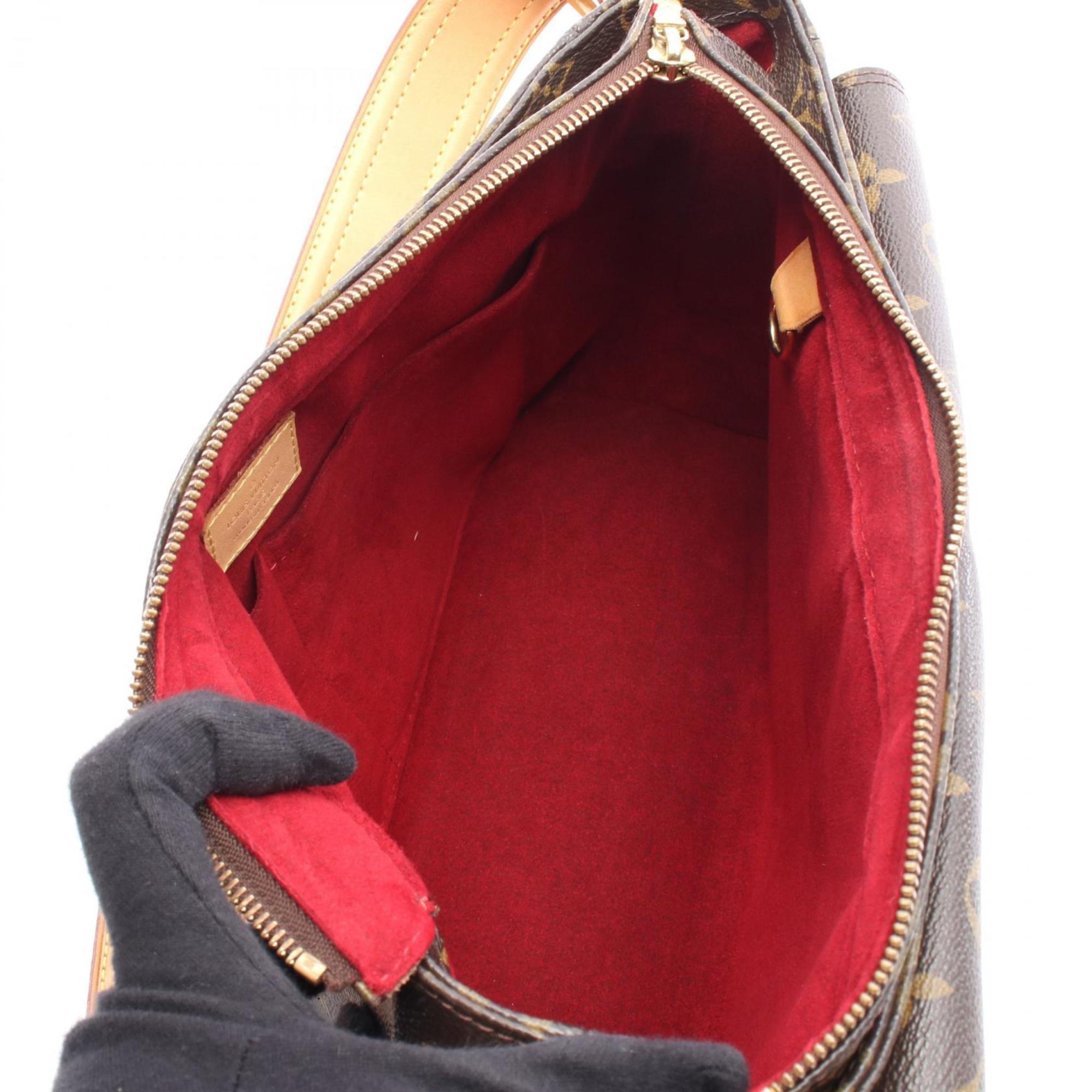 Louis Vuitton Brown Coated Canvas Leather Shoulder Bag